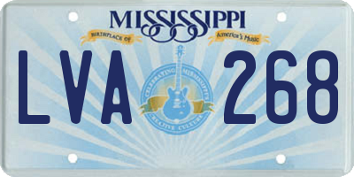 MS license plate LVA268