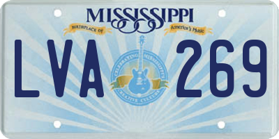 MS license plate LVA269