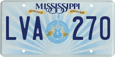 MS license plate LVA270