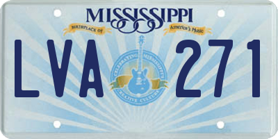 MS license plate LVA271