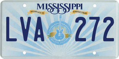 MS license plate LVA272