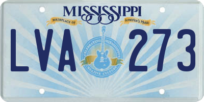 MS license plate LVA273