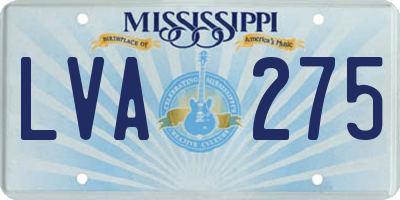 MS license plate LVA275