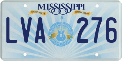 MS license plate LVA276