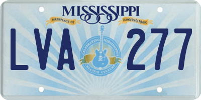 MS license plate LVA277