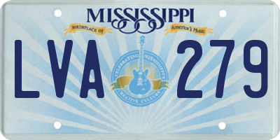 MS license plate LVA279