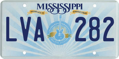MS license plate LVA282