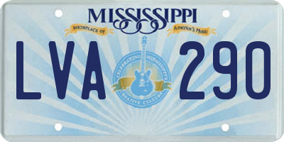 MS license plate LVA290