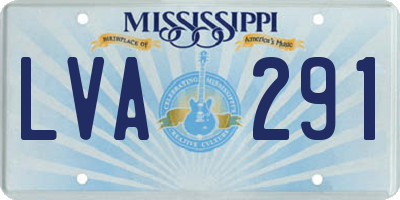 MS license plate LVA291