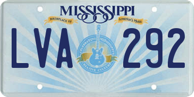 MS license plate LVA292