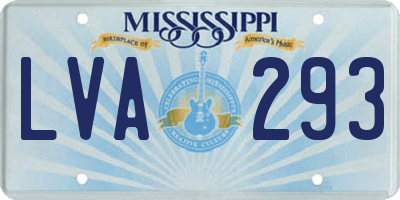 MS license plate LVA293