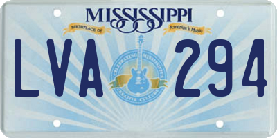 MS license plate LVA294