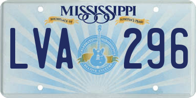 MS license plate LVA296