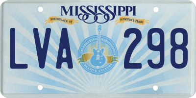 MS license plate LVA298