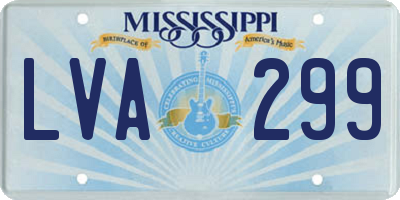 MS license plate LVA299