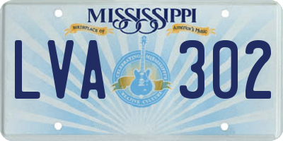 MS license plate LVA302
