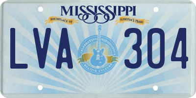 MS license plate LVA304
