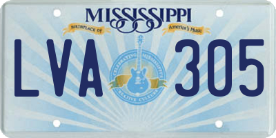 MS license plate LVA305