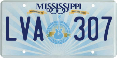 MS license plate LVA307