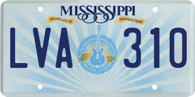 MS license plate LVA310
