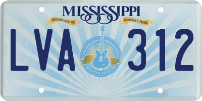 MS license plate LVA312