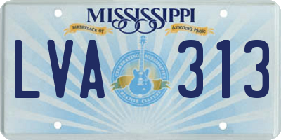 MS license plate LVA313