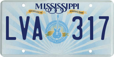 MS license plate LVA317