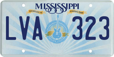 MS license plate LVA323