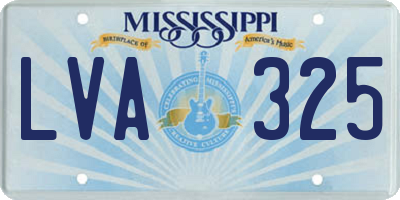 MS license plate LVA325