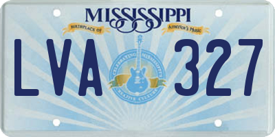 MS license plate LVA327