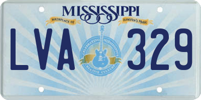 MS license plate LVA329