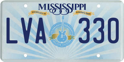 MS license plate LVA330