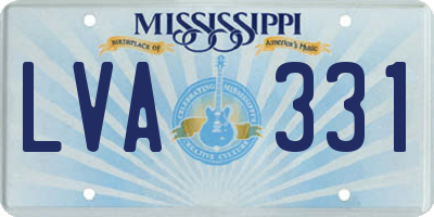MS license plate LVA331