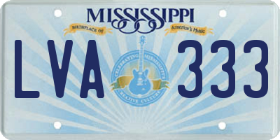 MS license plate LVA333