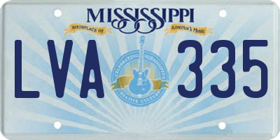 MS license plate LVA335