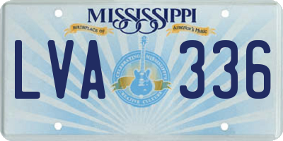 MS license plate LVA336