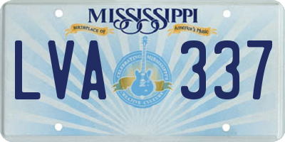 MS license plate LVA337