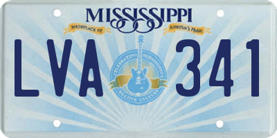 MS license plate LVA341