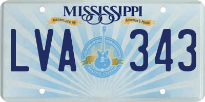 MS license plate LVA343