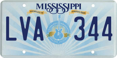 MS license plate LVA344