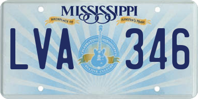 MS license plate LVA346