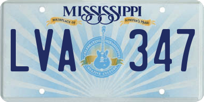 MS license plate LVA347