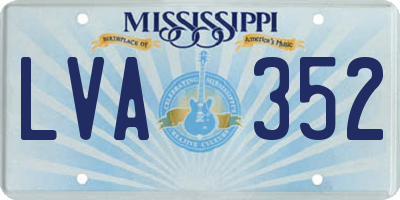 MS license plate LVA352