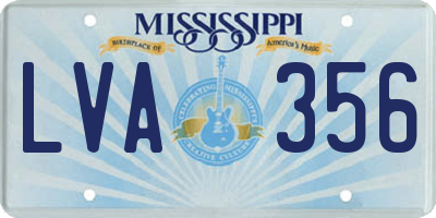 MS license plate LVA356