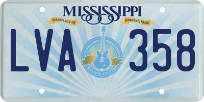 MS license plate LVA358
