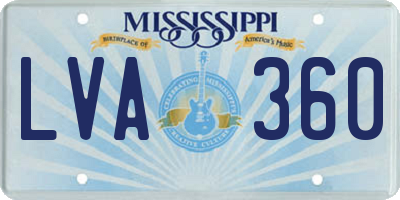MS license plate LVA360
