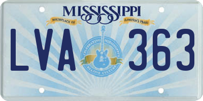 MS license plate LVA363