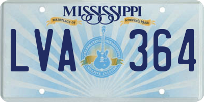 MS license plate LVA364