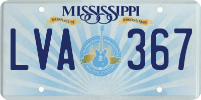 MS license plate LVA367
