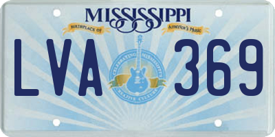 MS license plate LVA369